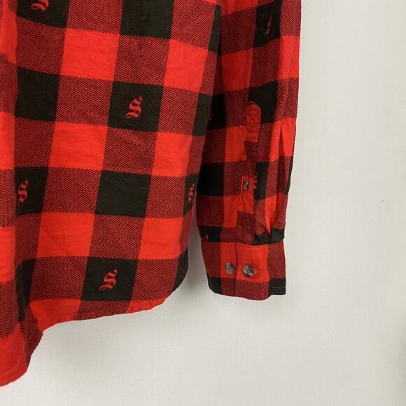 Magellan x Shiner Flannel Shirt Womens XXL Buffalo Plaid Red Black Cabincore - Picture 6 of 16